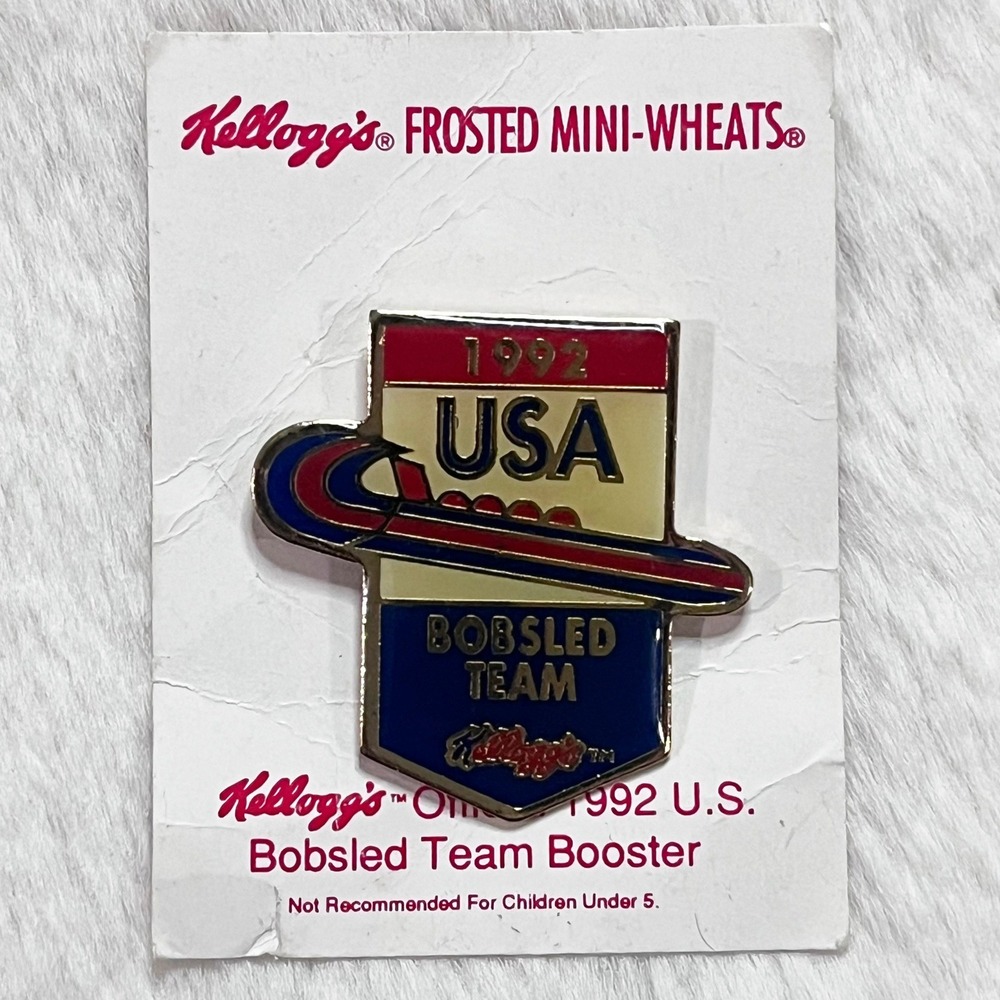 🔮‎ 5/$25 Vintage 1992 Olympics Bobsled Team Kellogg's Pin